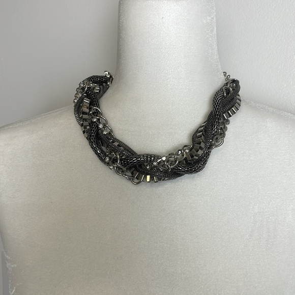 Gun Metal Chunky Choker Necklace - Picture 4 of 8
